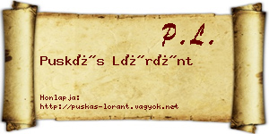 Puskás Lóránt névjegykártya