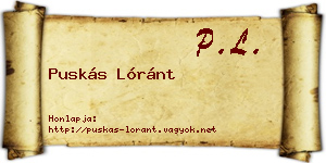 Puskás Lóránt névjegykártya