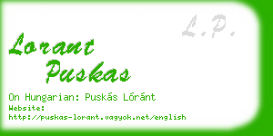 lorant puskas business card