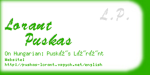 lorant puskas business card